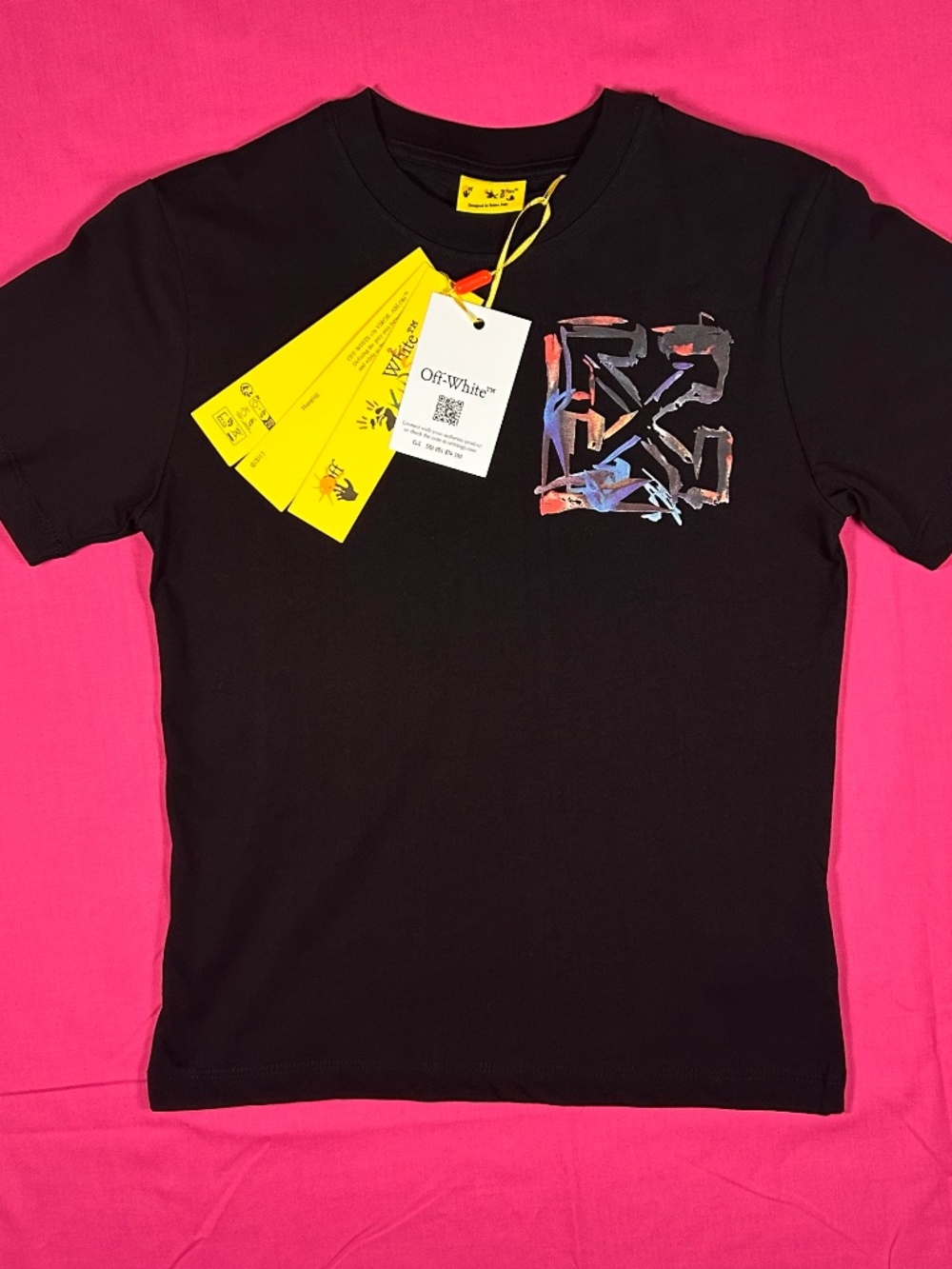 AUTHENTIC KIDS OFF-WHITE SIZE 8 BLACK COTTON T-SHIRT NWT UNISEX EXCELLENT